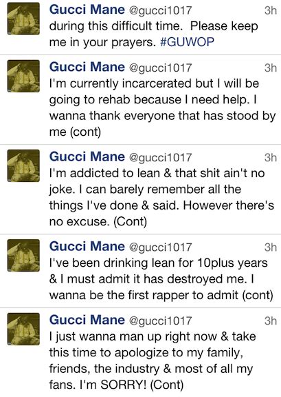 gucci mane 2013 tweets|Gucci Mane Ex.